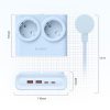 6-in-1 AC USB-A USB-C 25W strāvas pagarinātājs - zils