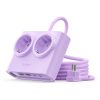 6-in-1 AC USB-A USB-C 25W strāvas pagarinātājs - violets