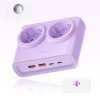 6-in-1 AC USB-A USB-C 25W strāvas pagarinātājs - violets