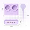 6-in-1 AC USB-A USB-C 25W strāvas pagarinātājs - violets