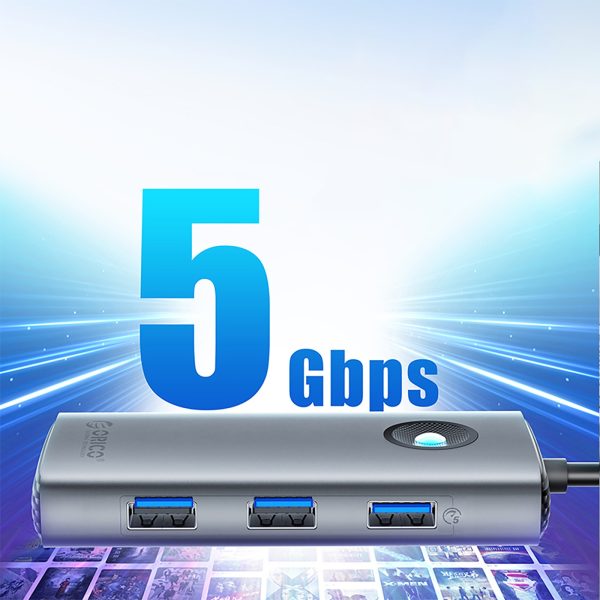 USB-C centrmezgla dokstacija - USB-A USB-C PD HDMI - pelēka