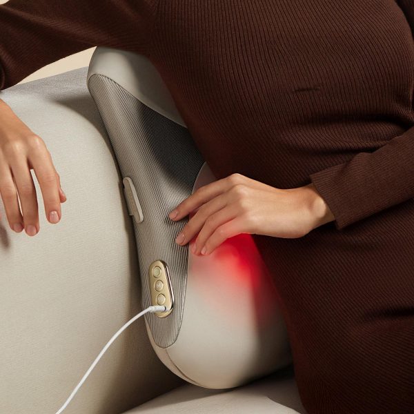 Masāžas spilvens jostasvietai un mugurai ar sildīšanas funkciju - bēšs