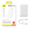 Powerbank 10000mAh 15W EnerFill FP11 ar USB-C kabeli 30cm - balts