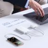 Powerbank 10000mAh 15W EnerFill FP11 ar USB-C kabeli 30cm - balts