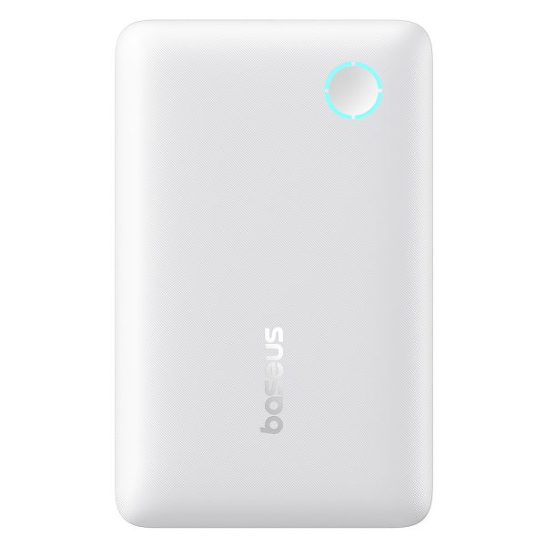 Powerbank 10000mAh 15W EnerFill FP11 ar USB-C kabeli 30cm - balts