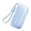 Powerbank 10000mAh 45W ar USB-C iPhone Lightning kabeli - zils