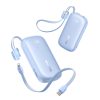 Powerbank 10000mAh 45W ar USB-C iPhone Lightning kabeli - zils