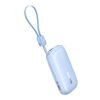 Powerbank 10000mAh 45W ar USB-C iPhone Lightning kabeli - zils