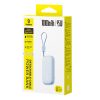 Powerbank 10000mAh 45W ar USB-C iPhone Lightning kabeli - zils