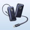 Powerbank 20000mAh 100W ar ievelkamiem USB-C kabeļiem - melns