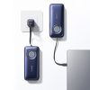 Powerbank 20000mAh 100W ar ievelkamiem USB-C kabeļiem - melns
