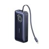 Powerbank 20000mAh 100W ar ievelkamiem USB-C kabeļiem - melns