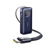 Powerbank 20000mAh 100W ar ievelkamiem USB-C kabeļiem - melns