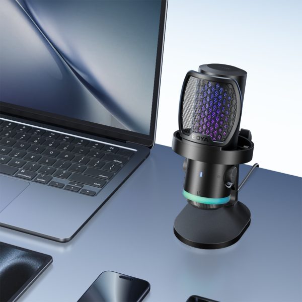 Vadu USB-C RGB ENC spēļu mikrofons - melns