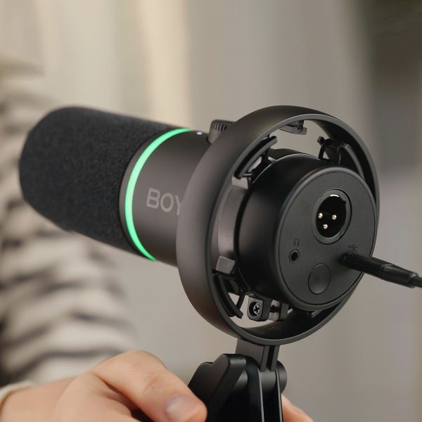 Vadu dinamiskais spēļu mikrofons USB XLR RGB - melns