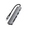 Centrmezgla dokstacija 6-in-1 USB-C - UAB-A USB-C HDMI SD 4K 60Hz PD 90W - pelēka
