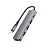 Dokstacija centrmezglam 5-in-1 USB-C - USB-A USB-C HDMI 4K 60Hz PD 90W - pelēka