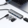 Dokstacija centrmezglam 5-in-1 USB-C - USB-A USB-C HDMI 4K 60Hz PD 90W - pelēka