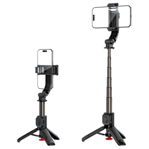 Selfiju nūja ar automātisku statīvu un Bluetooth tālvadības pulti 63 cm - melna
