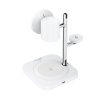 4-in-1 bezvadu lādētājs tālrunim, pulkstenim, austiņām ar naktsgaismu 25W - balts