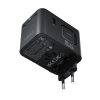 Ceļojuma adapteris, sienas lādētājs, USB-C, USB-A, maiņstrāva, ES, ASV, Apvienotā Karaliste, Austrālija - melns