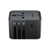 Ceļojuma adapteris, sienas lādētājs, USB-C, USB-A, maiņstrāva, ES, ASV, Apvienotā Karaliste, Austrālija - melns