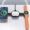 3-in-1 bezvadu lādētājs viedtālrunim, viedpulkstenim un austiņām MagSafe - melns