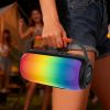 Bezvadu RGB Bluetooth apgaismots skaļrunis ar turētāju - melns