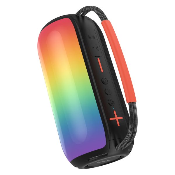 Bezvadu RGB Bluetooth apgaismots skaļrunis ar turētāju - melns