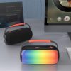 Bezvadu RGB Bluetooth apgaismots skaļrunis ar turētāju - melns