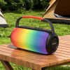 Bezvadu RGB Bluetooth apgaismots skaļrunis ar turētāju - melns