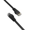 Ethernet CAT6 1000Mbps RJ45 interneta LAN plakanais tīkla kabelis 0,5 m - melns