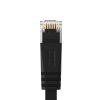 Ethernet CAT6 1000Mbps RJ45 interneta LAN plakanais tīkla kabelis 20m - melns