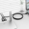 Ethernet CAT6 1000Mbps RJ45 interneta LAN apaļais tīkla kabelis 1m - melns