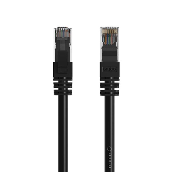 Ethernet CAT6 1000Mbps RJ45 interneta LAN apaļais tīkla kabelis 2m - melns