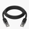 Ethernet CAT6 1000Mbps RJ45 interneta LAN apaļais tīkla kabelis 3m - melns