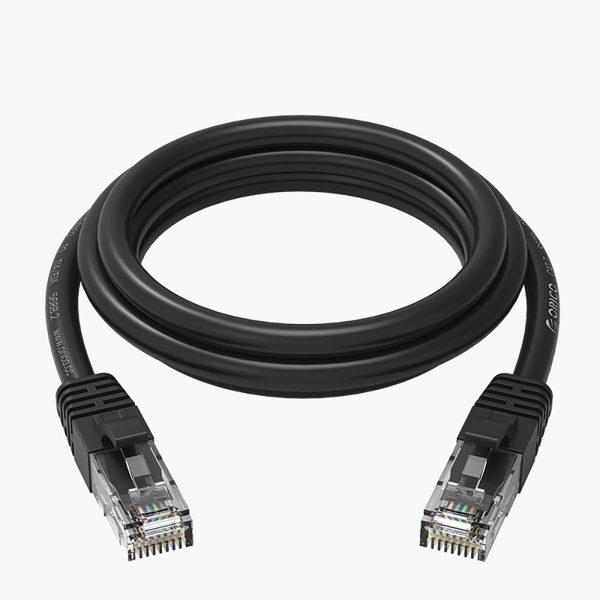 Ethernet CAT6 1000Mbps RJ45 interneta LAN apaļais tīkla kabelis 3m - melns