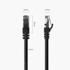 Ethernet CAT6 1000Mbps RJ45 interneta LAN apaļais tīkla kabelis 30m - melns
