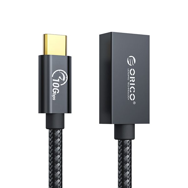 USB-C uz USB-A 3.1 Gen 2 10Gbps OTG adapteris 30cm - melns