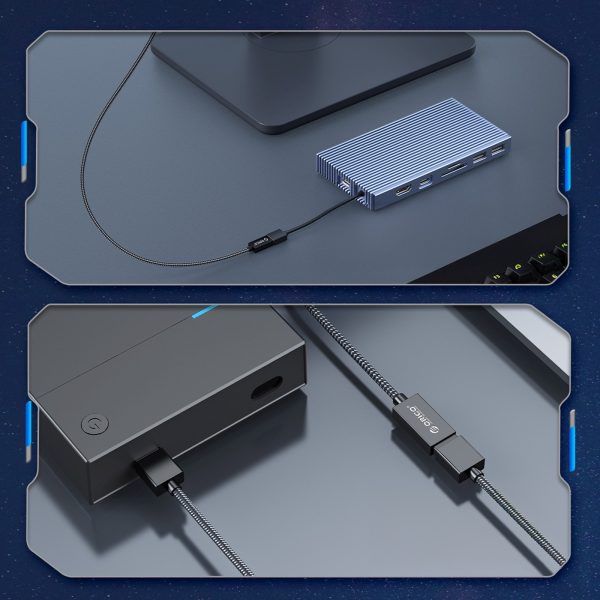 USB-C uz USB-A 3.1 Gen 2 10Gbps OTG adapteris 30cm - melns