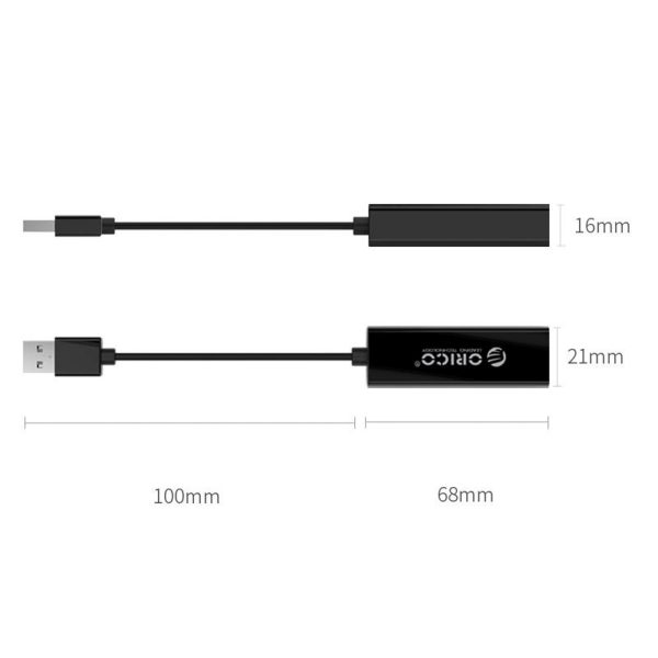 Ārējais USB-A - RJ45 10/100/1000 Mbps tīkla adapteris - melns