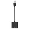Ārējā USB-A skaņas karte - 3x mini ligzda - melna