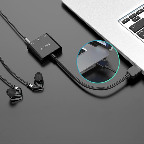 Ārējā USB-A skaņas karte - 3x mini ligzda - melna