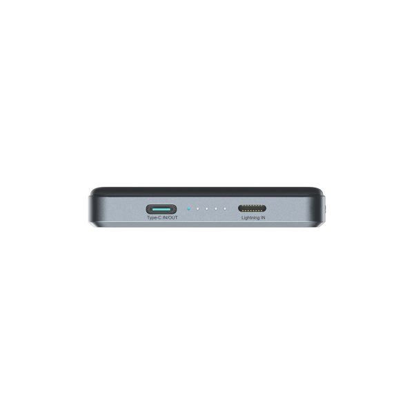 Bezvadu pārnēsājamais akumulators 10000mAh 22.5W USB-C - pelēks