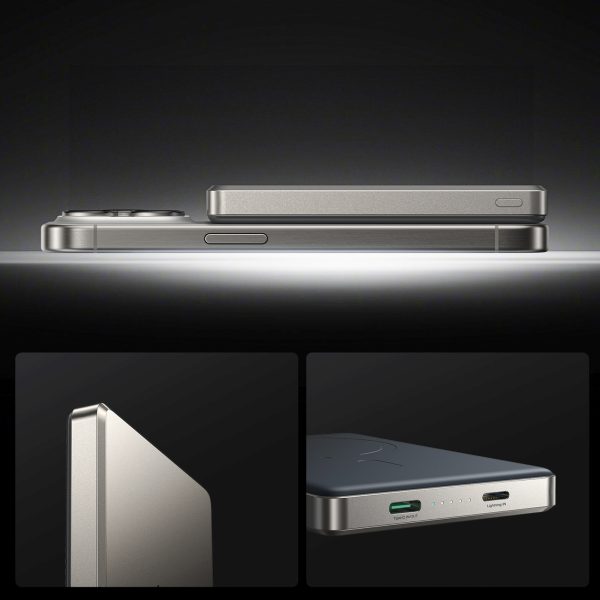 Bezvadu pārnēsājamais akumulators 10000mAh 22.5W USB-C - titāna