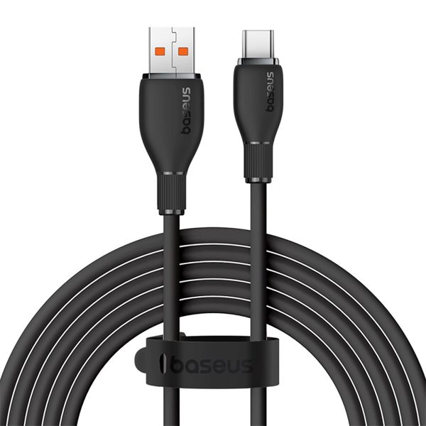 USB-A - USB-C pudinga kabelis 100W 1.2m - melns