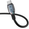 USB-A - USB-C pudinga kabelis 100W 1.2m - melns