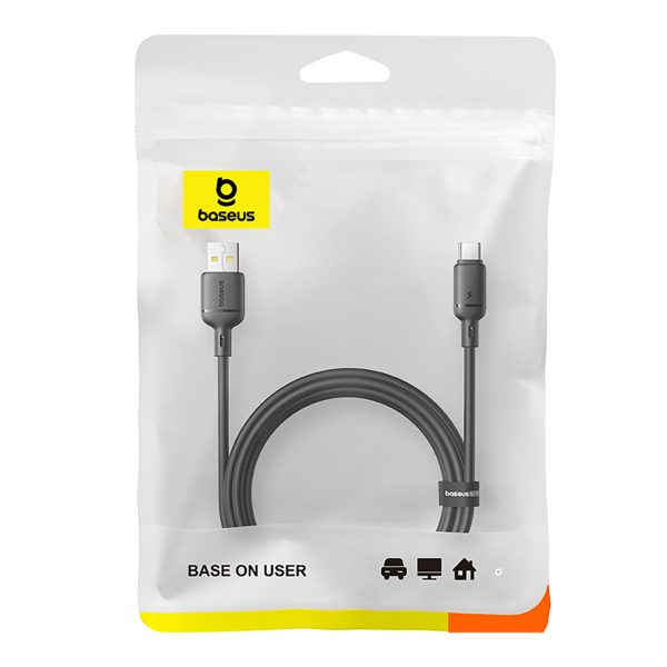 Silky 3A USB-A - USB-C kabelis 1m - melns