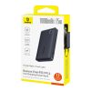 Powerbank 10000mAh 15W EnerFill FP11 ar USB-C kabeli 20V 3A 30cm - melns