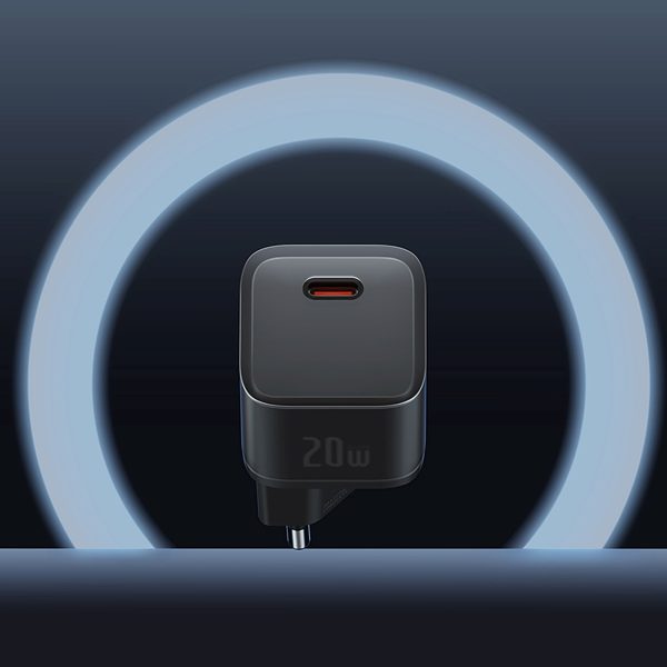 USB-C GaN5S 20W sienas lādētājs - melns